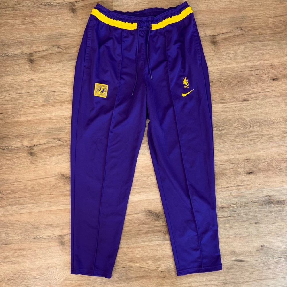 Nike Dri-Fit NBA L.A. Lakers Starting 5 Courtside Track Pants Purple Gold Mens L